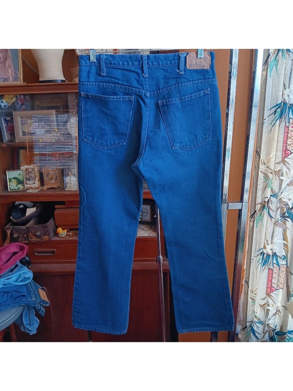 Bootcut Flare 32x30 Vintage Jeans Plain Pockets Denim 1980's Hippy Boho